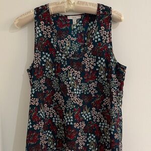 Joie Dark Floral Tank Top - Red and Blue